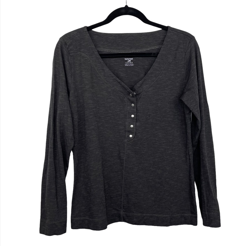 Horny Toad Gray Long Sleeve Shirt Top Blouse Women’s Size L. I